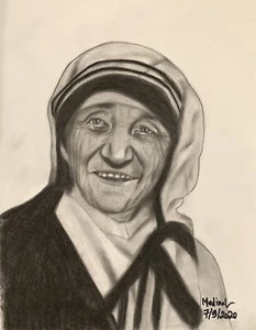 MOTHER TERESA PENCIL DRAWING - Picture 1 of 3