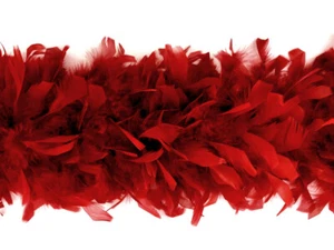 2 Yards - Red Heavy Weight Chandelle Turkey Feather Boa Craft Supply | 80 Gram - Bild 1 von 7