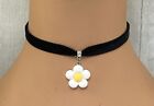 black velvet choker necklace Daisy Flower Pendant Summer Festival Party