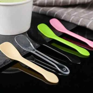 100Pcs Colorful Reusable Plastic Spoon Coffee Tea Spoon Home Party Tableware - Picture 1 of 11