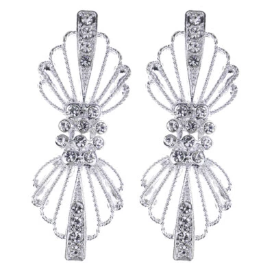 2x 1 Pair Rhinestone Closure Hook & Eye Clasp for Clothing Dress Embellishments - Image 1 of 4