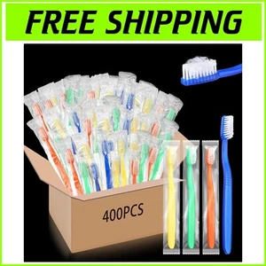 Convenient 400 Pcs Travel Toothbrush Set with Prepasted Soft Bristles for Groups - Picture 1 of 7