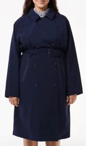 Lacoste Womens Oversized Trench Coat in Midnight Blue.     C52 - Picture 1 of 8