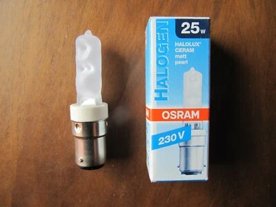 NEUE OSRAM HALOLUX CERAM B15d / SBC 25W 64466 AM MATT FROSTED 25 WATT DIMMBAR !! - Bild 1 von 4