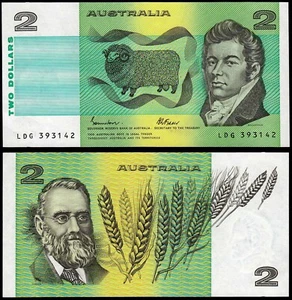 AUSTRALIA 2 DOLLARS (P43e) N. D. (1985) JOHNSTON & FRASER UNC - Picture 1 of 1
