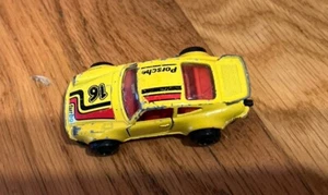 1980s Majorette Porsche Turbo 1/57 Scale Yellow Car Made In France Working Doors - Picture 1 of 9