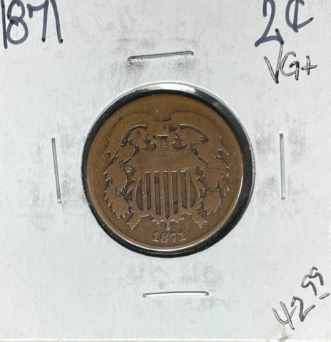 1871 TWO CENT PIECE ~ VG+ ~NICE COIN~ Cover