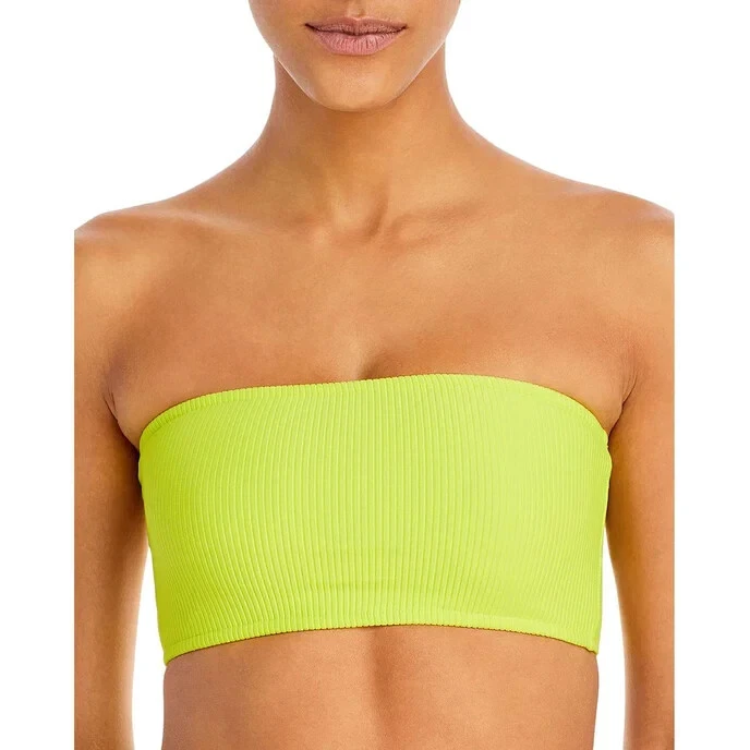 Frankies Bikinis Slime Jenna Ribbed Bandeau Highwaist Bikini Medium Small