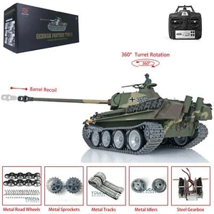 US Stock Heng Long 1/16 7.0 Panther G 3879 RC IR Tank Barrel Recoil BB Shooting - Picture 1 of 12