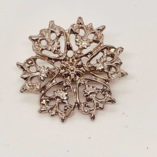 Vintage Silver Tone Pearl Necklace Shortener Fastener Brooch Pin Jewelry