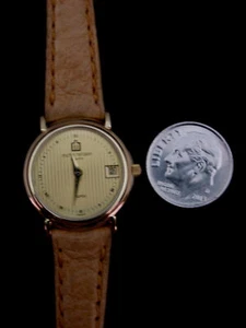 Wristwatch, Lady's, Michel Herbelin Gold Leather Swiss 7 Jewel French - Picture 1 of 6