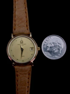 Reloj Pulsera, Dama, Michel Herbelin Cuero Dorado Suizo 7 Joyas Francés  Foto 1 de 4