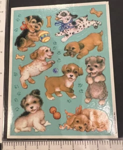 Vintage Hallmark puppies sticker sheet. So Cute!! - Picture 1 of 4