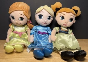 Disney Store Frozen Elsa And Anna Plush Dolls Lot Of 3 - Picture 1 of 8