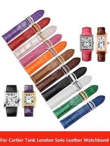 Leather Genuine Watch Band for Cartier Tank Solo 16-22mm Strap Bracelet Replace - Picture 1 of 37