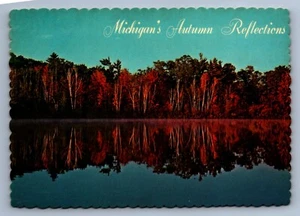 Postcard Vtg Michigan's Autumn Reflections Nature Wildlife 4x6 - Picture 1 of 2