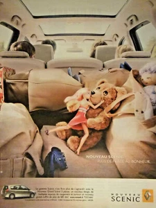 PUBLICITÉ DE PRESSE 2007 RENAULT SCENIC PLUS DE PLACE AU BONHEUR BARBIE OURS - Picture 1 of 1