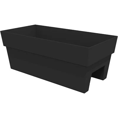 Bloem Finley Deck Rail Rectangle Planter, Black Matte, 7.5 Gallon Capacity, 24" - Image 1 of 4