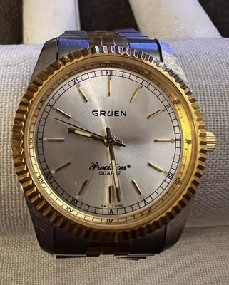 Reloj Gruen Precision President para hombre esfera dorada tono dorado 32 mm redondo GP7100 Foto 1 de 4