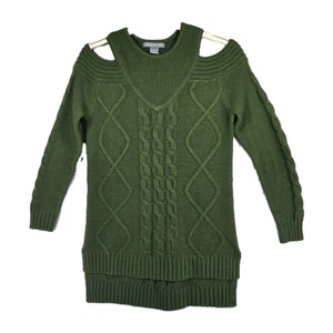 Kate Mallory Damen Olivgrün Pullover Pulli Cold Shoulder Langarm Small - Bild 1 von 11