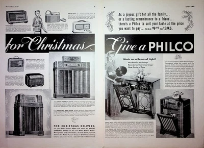 Anuncio Grabadora Original 1940 Vintage: Pies Para Navidad Give a PHILCO Foto 1 de 2