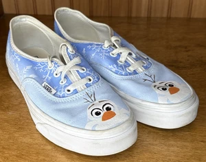 Custom Made Hand Painted Snowman Frozen Snowflakes Vans Shoes Sz 5.5M/7W - Picture 1 of 12