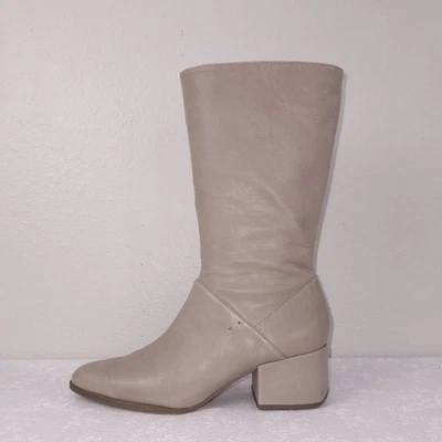 Franco Sarto Jaxine Boots Women's 7.5 M Taupe Soft Leather Heeled Mid-Calf Zip - Image 1 of 4