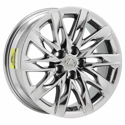 19" Lexus LS500 PVD Bright Chrome-C Wheel Rim Factory OEM 74366 2018-2025 - Image 1 of 2