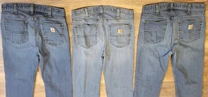 Carhartt Mens Relaxed Fit Jeans 33 x 32 Lot Of 3 - Picture 1 of 16