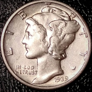 1939 Mercury Dime - Scelta XF - 90% Argento Alato Liberty 10C - Foto 1 di 2