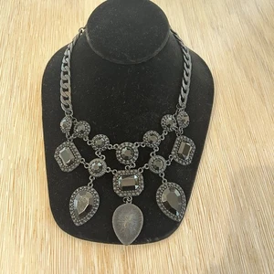 Vintage EL Erica Lyons Collar Necklace Black Signed Goth Dark Romantic Edgy - Picture 1 of 6