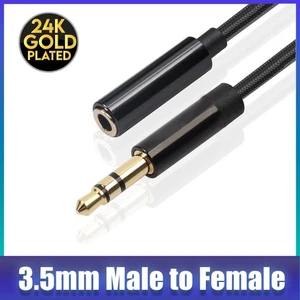 Premium 3.5mm Stereo Audio AUX Extension Cable Auxiliary Cord Female to Male - Picture 1 of 8