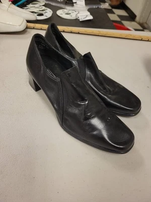 Zapatos mocasines Munro American para mujer talla 8 M zapatos de vestir de cuero negro con tacón Foto 1 de 4