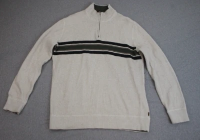 Suéter Eddie Bauer Para Hombre Talla XLT Crema 1/4 Cremallera Algodón Pullover Mangas Largas Foto 1 de 4