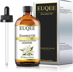EUQEE Jasminöl 118 ml – Ätherisch & naturrein – Glasflasche mit Pipette – NEU - Bild 1 von 6