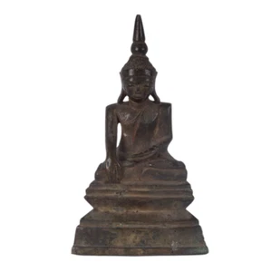 Buda Shakyamuni. Bronce.  Birmania, de colección Estados Shan. 19. Jh. - Imagen 1 de 11