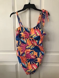 Isabel Maternity Size M Multi Tie Shoulder One Piece Maternity Swimsuit New - Picture 1 of 11