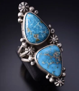 Size 8-1/4 - Kingman Turquoise Ring by Eli Skeets 4L24Q - Picture 1 of 5