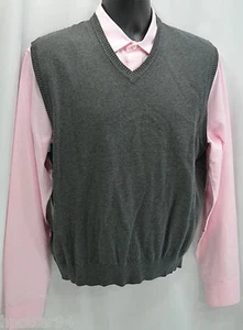 JOS A BANK NEW Signature Collection V neck GOLF Sweater VEST DK Gray pima 44 L - Picture 1 of 5
