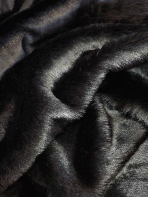 Black Mohair Shaggy Faux Fur Fabric By The Yard ( Long Pile ) 60 Wide