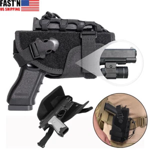US Tactical Molle Gun Holster Fits Most Handguns with Laser Light with Mag Pouch - Picture 1 of 12