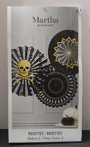 Martha Stewart Handwerk Halloween Spinnennetz & Totenkopf Rosette Kit schwarz & gold NEU!! - Bild 1 von 4