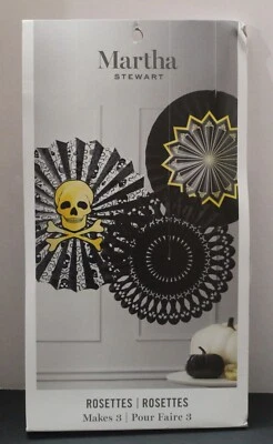 Martha Stewart Artesanía Halloween Telaraña y Calavera Roseta Kit Negro y Dorado ¡NUEVO!! Foto 1 de 4