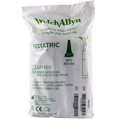 Welch Allyn Espéculas Kleen Pediátricas Universales de un solo uso, 2,75 mm - Bolsa de 850 Foto 1 de 2