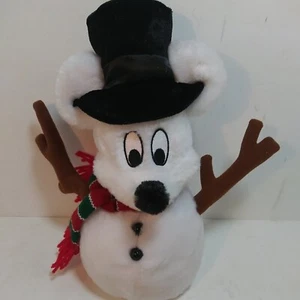 Walt Disney World Mickey Mouse Snowman Bean Bag Plush w/ Tags 11”. New - Picture 1 of 12