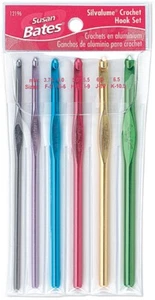 Susan Bates Crochet Hook Set Sizes 3.75, 4.0, 5.0, 5.5, 6.0, 6.5 mm #12196