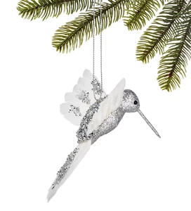 Holiday Lane Shine Bright Feathered Glitter Hummingbird Christmas Ornament NWT - Picture 1 of 14