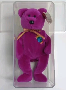 Ty Beanie Baby Millennium l'orso viola - vintage raro - custodia plastica inclusa - Foto 1 di 9