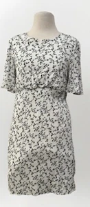 MinkPink White Crepe Dress With Black Floral Chain Print-Comfy-Casual-Size S - Picture 1 of 11
