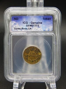 SANTA ROSA, CALIFORNIA - GEMETTI'S 5c IN TRADE ICG GENUINE TOKEN (BT947) - Picture 1 of 4